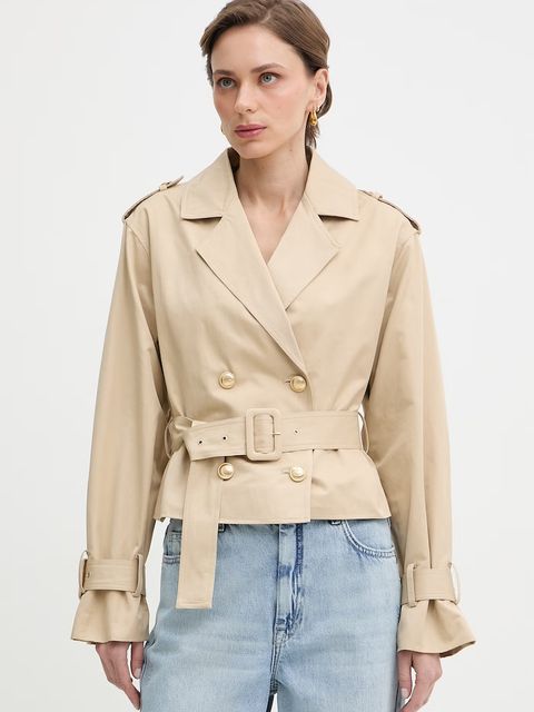 Guess krótki trencz damski z bawełną FATOU - zdjęcie produktu nr 2