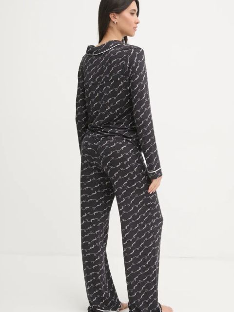 Guess piżama SASHA damska kolor czarny bawełniana O5RX08 KCIN2