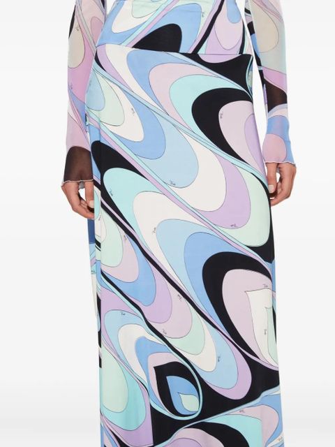 PUCCI onde-print skirt - Blue