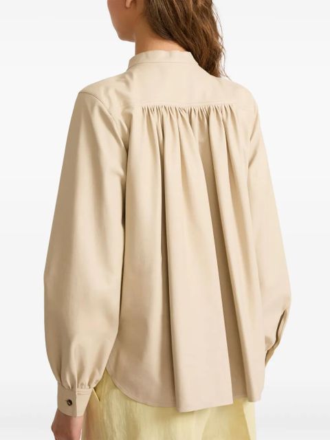 Yves Salomon pleated leather shirt - Neutrals