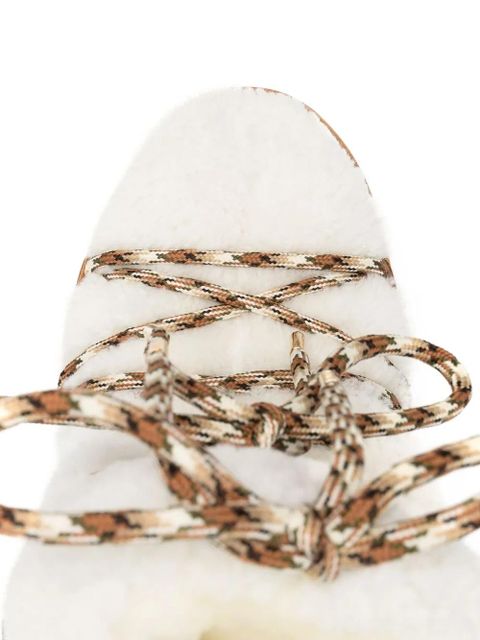 Moon Boot 40mm lace-up shearling boots - Neutrals