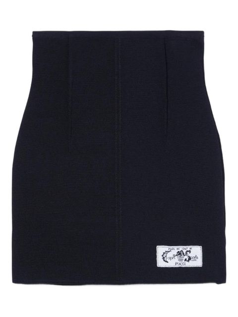 PUCCI label-embellished ribbed mini skirt - Black - zdjęcie produktu nr 1