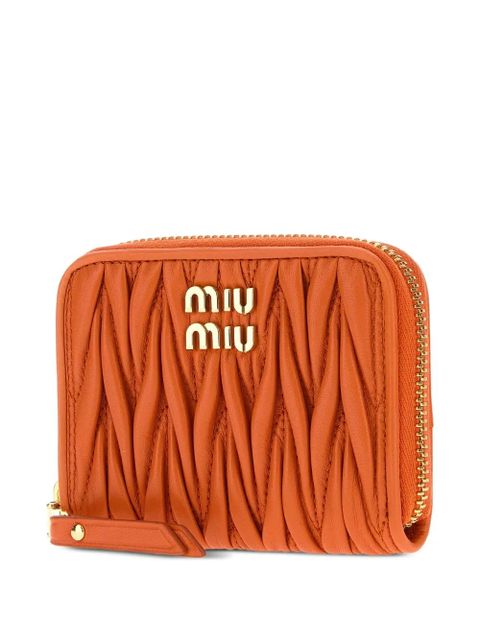 Miu Miu Matelassé nappa leather coin purse - Orange