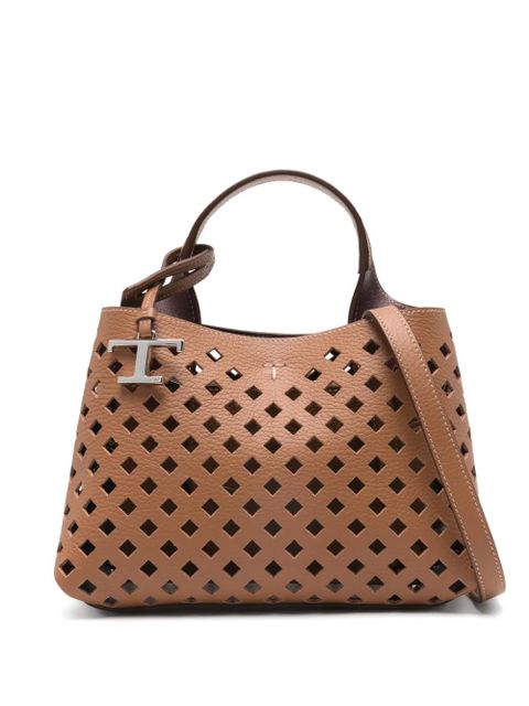 Tod's hanging-T perforated tote bag - Brown