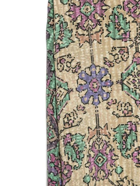 Ba&Sh geometric-print pleated midi skirt - Neutrals