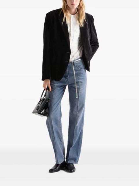 Prada logo-embroidered cotton shirt - White - zdjęcie produktu nr 2