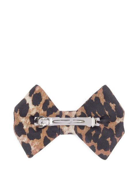 GANNI leopard-print hair clip - Brown - zdjęcie produktu nr 2