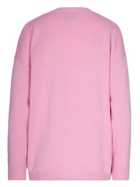 MC2 Saint Barth heart-graphic V-neck cardigan - Pink - zdjęcie produktu nr 2