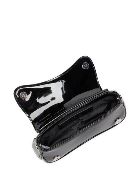 Diesel small logo-plaque crossbody bag - Black