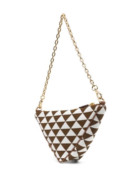 Prada Symbole logo-plaque mini bag - Brown