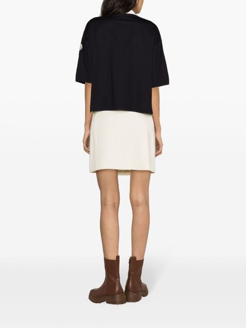 Moncler logo-patch cotton polo shirt - Black