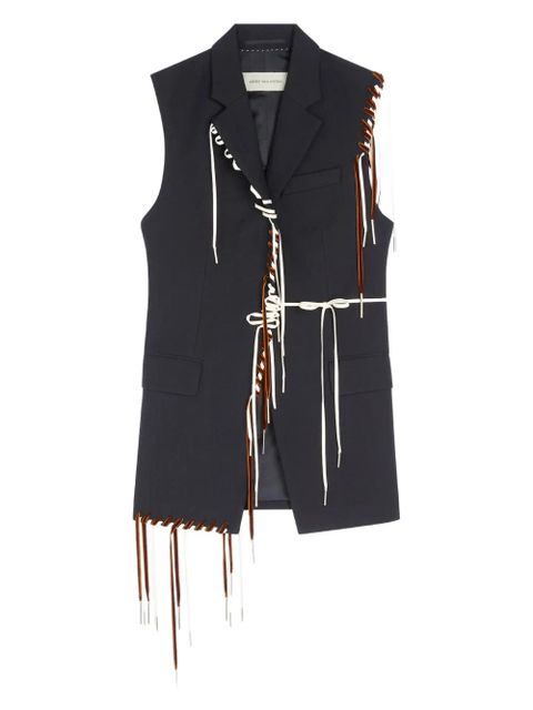 DRIES VAN NOTEN sleeveless wool blazer - Blue - zdjęcie produktu nr 1