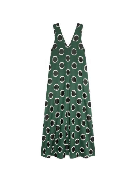 DRIES VAN NOTEN Fil Coupé silk maxi dress - Green - zdjęcie produktu nr 1