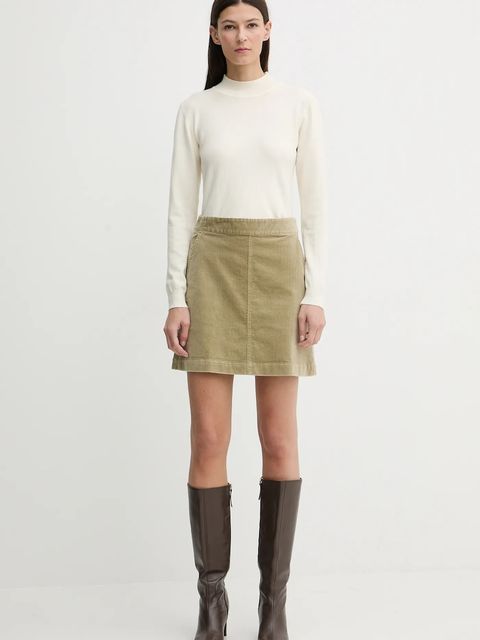 Marc O'Polo spódnica sztruksowa kolor zielony mini rozkloszowana 5000007099 - zdjęcie produktu nr 2