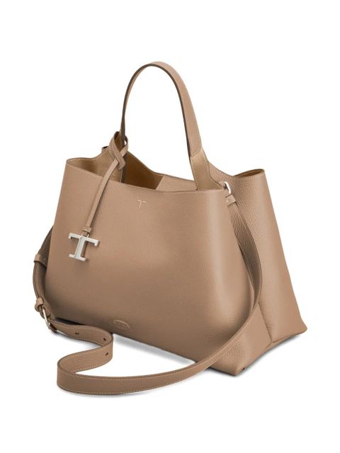 Tod's logo charm top handle tote bag - Neutrals