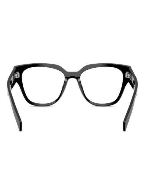 Prada Eyewear round-frame logo-lettering glasses - Black