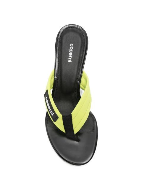 Coperni logo-patch wedge sandals - Green