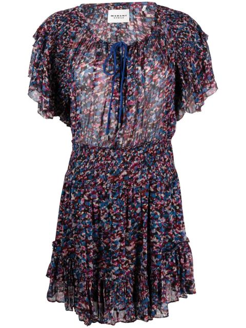 MARANT ÉTOILE Florise floral-print mini dress - Blue