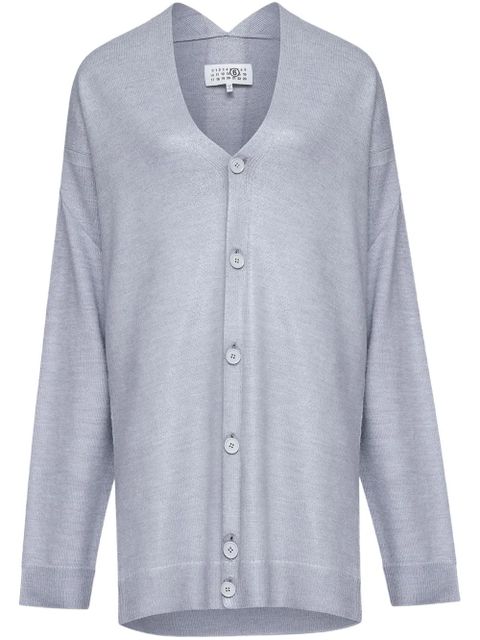 MM6 Maison Margiela V-neck cardigan - Grey - zdjęcie produktu nr 1