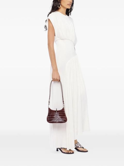 Rabanne textured ruched midi dress - White