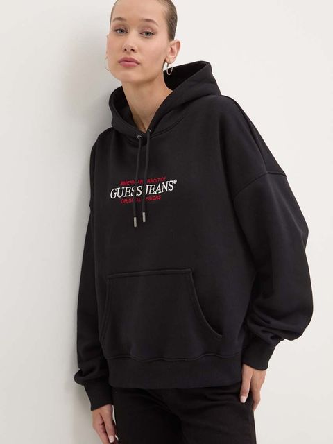 Guess Jeans bluza damska kolor czarny z kapturem W4YQ15 KC811 - zdjęcie produktu nr 1