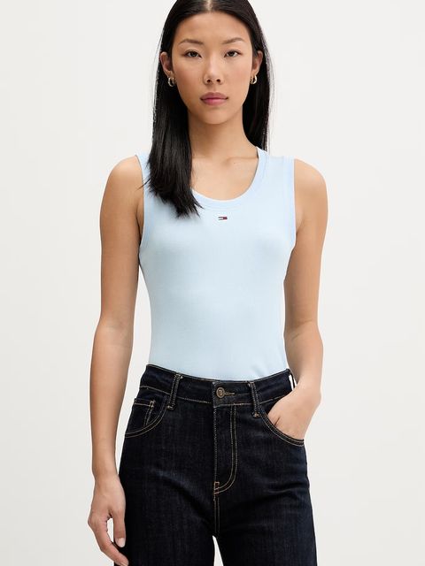 Tommy Jeans top damski bawełniany z elastanem - zdjęcie produktu nr 2
