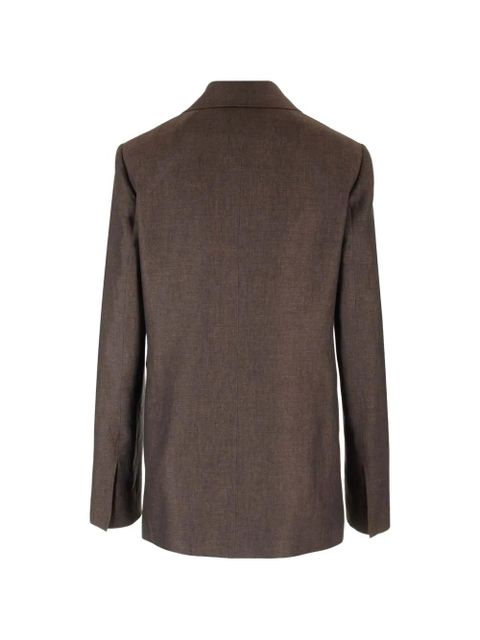 LOEWE linen single-breasted blazer - Brown - zdjęcie produktu nr 2