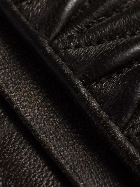 Miu Miu matelassé leather card holder - Brown