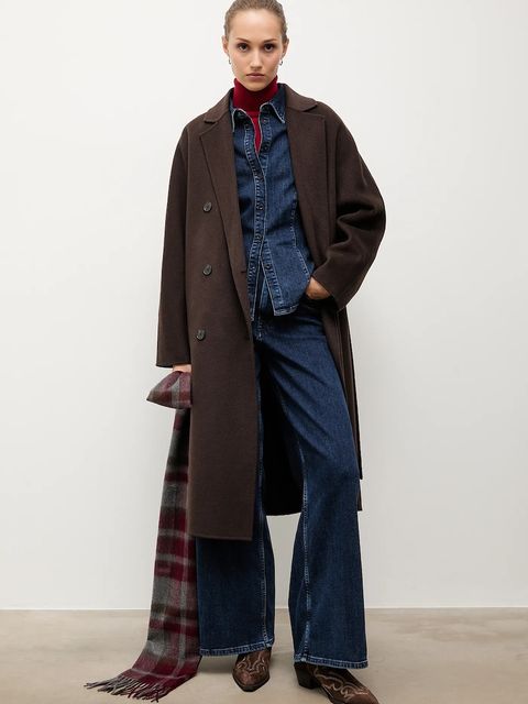 Answear.LAB kowbojki zamszowe kolor brązowy na słupku - zdjęcie produktu nr 2