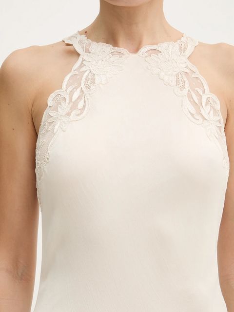 Twinset sukienka kolor beżowy maxi dopasowana 252TT2240