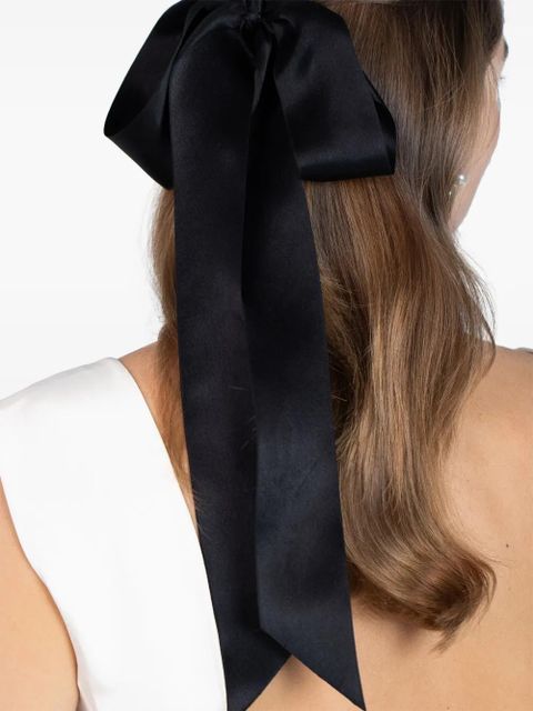 Jennifer Behr Darla silk bow hair clip - Black
