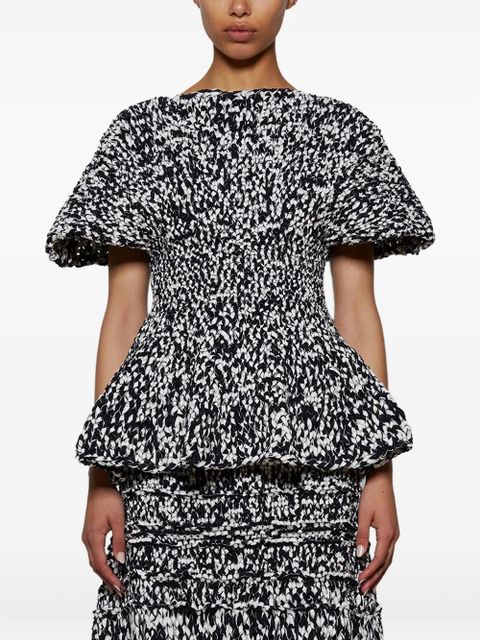 KHAITE Mathilde bubble-sleeve peplum top - Blue - zdjęcie produktu nr 1