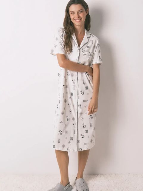 women'secret koszula nocna bawełniana SNOOPY damska kolor biały bawełniana 4442114 - zdjęcie produktu nr 1