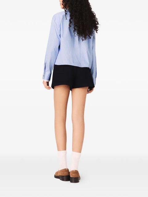 Maje striped embellished-collar shirt - Blue