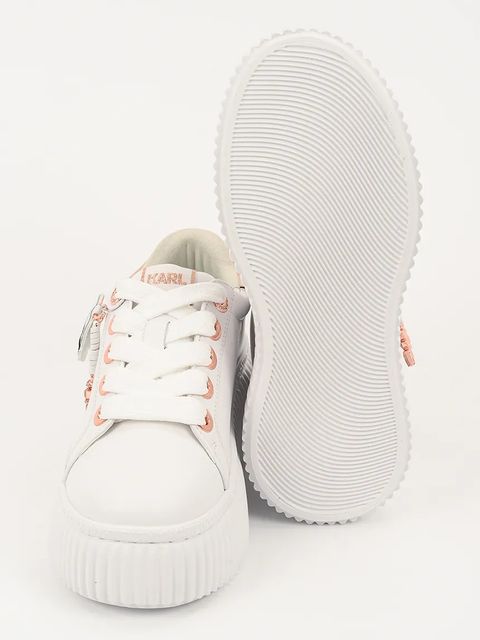 Karl Lagerfeld sneakersy skórzane KREEPER LO damskie kolor biały KL42376T