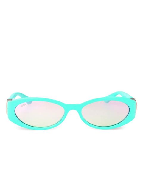 Gucci Eyewear oval frame sunglasses - Blue - zdjęcie produktu nr 1