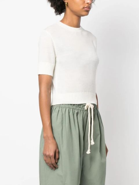 Jil Sander short-sleeves wool top - Neutrals