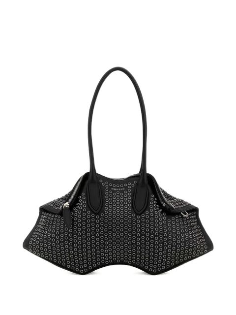 Alexander McQueen Manta studded leather shoulder bag - Black - zdjęcie produktu nr 1