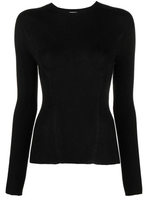 Lanvin long-sleeve ribbed-knit top - Black - zdjęcie produktu nr 1