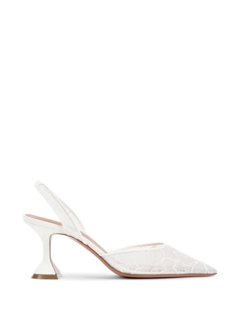 Amina Muaddi lace slingback pumps - White - zdjęcie produktu nr 1