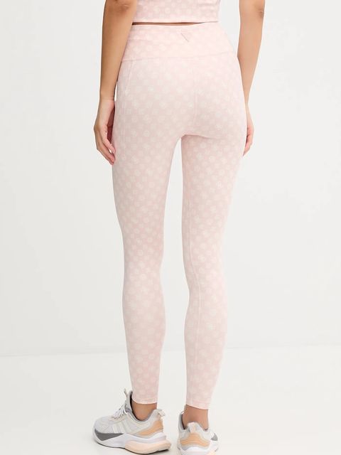 Guess legginsy PEONY damskie kolor różowy wzorzyste V5YB18 MC03W