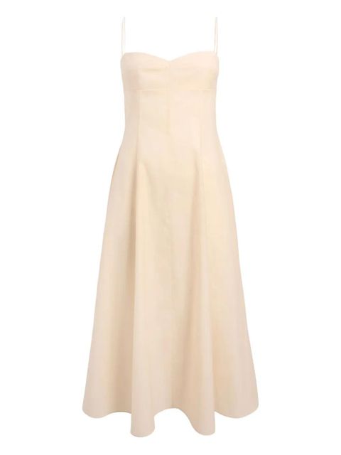 KHAITE Isabella spaghetti-strap A-line midi dress - Neutrals - zdjęcie produktu nr 1