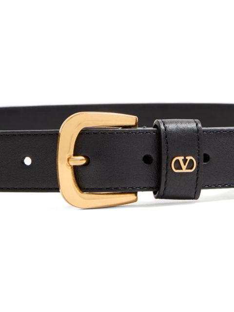 Valentino Garavani logo-plaque belt - Black