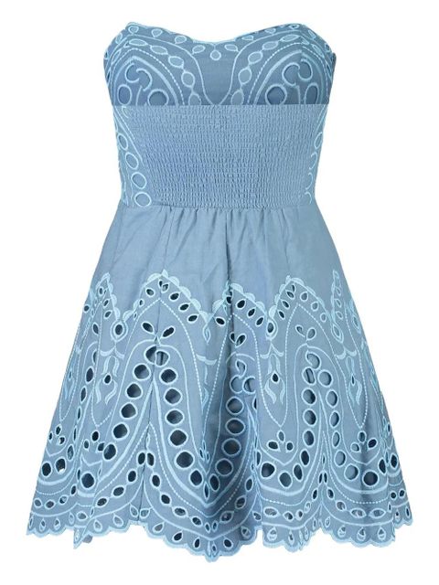 Charo Ruiz Ibiza Bali broderie smocked mini dress - Blue - zdjęcie produktu nr 2