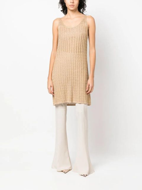 Prada knitted sleeveless midi dress - Gold