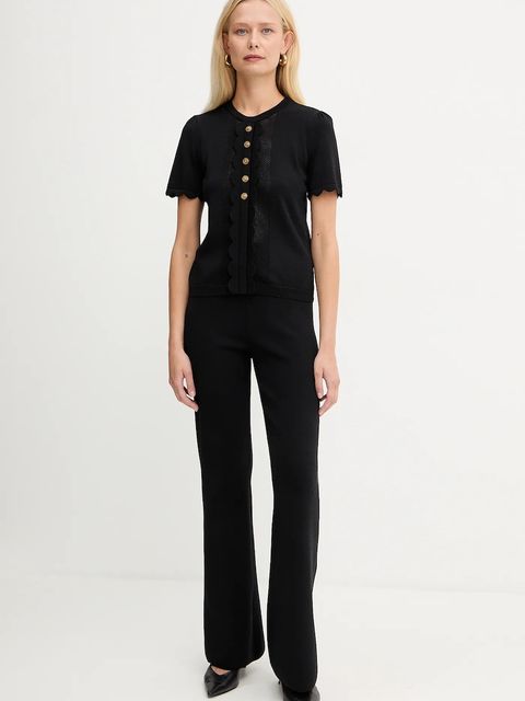 Twinset spodnie dresowe damskie kolor czarny proste high waist 252TP3206 - zdjęcie produktu nr 2