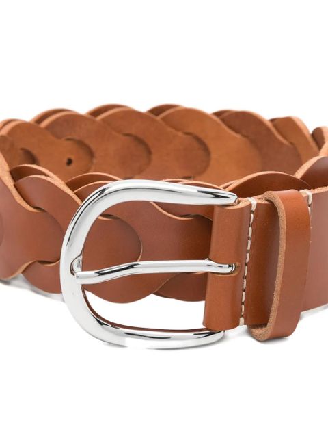 ISABEL MARANT Edena braided leather belt - Brown