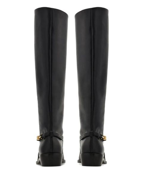 Ferragamo leather knee boots - Black