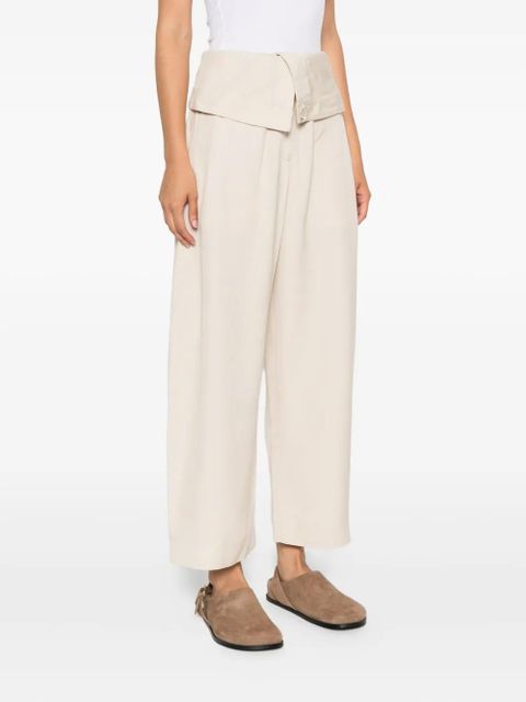 JW Anderson fold-over wide-leg trousers - Neutrals