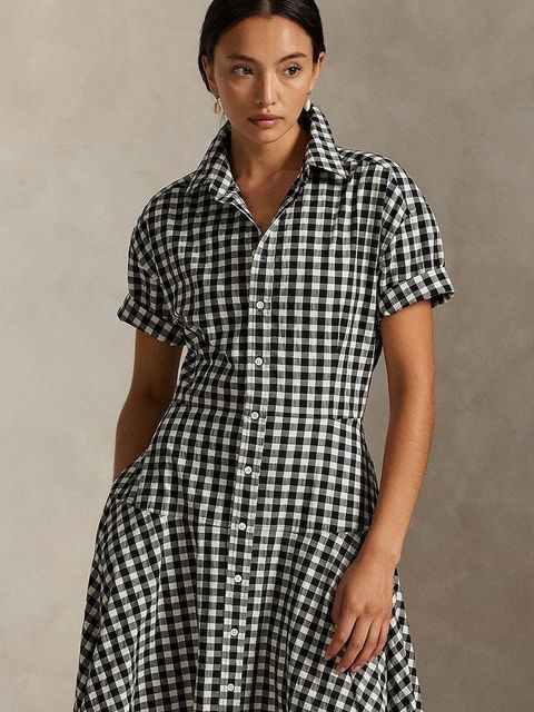 Polo Ralph Lauren sukienka bawełniana kolor czarny midi rozkloszowana 211A89374 - zdjęcie produktu nr 2